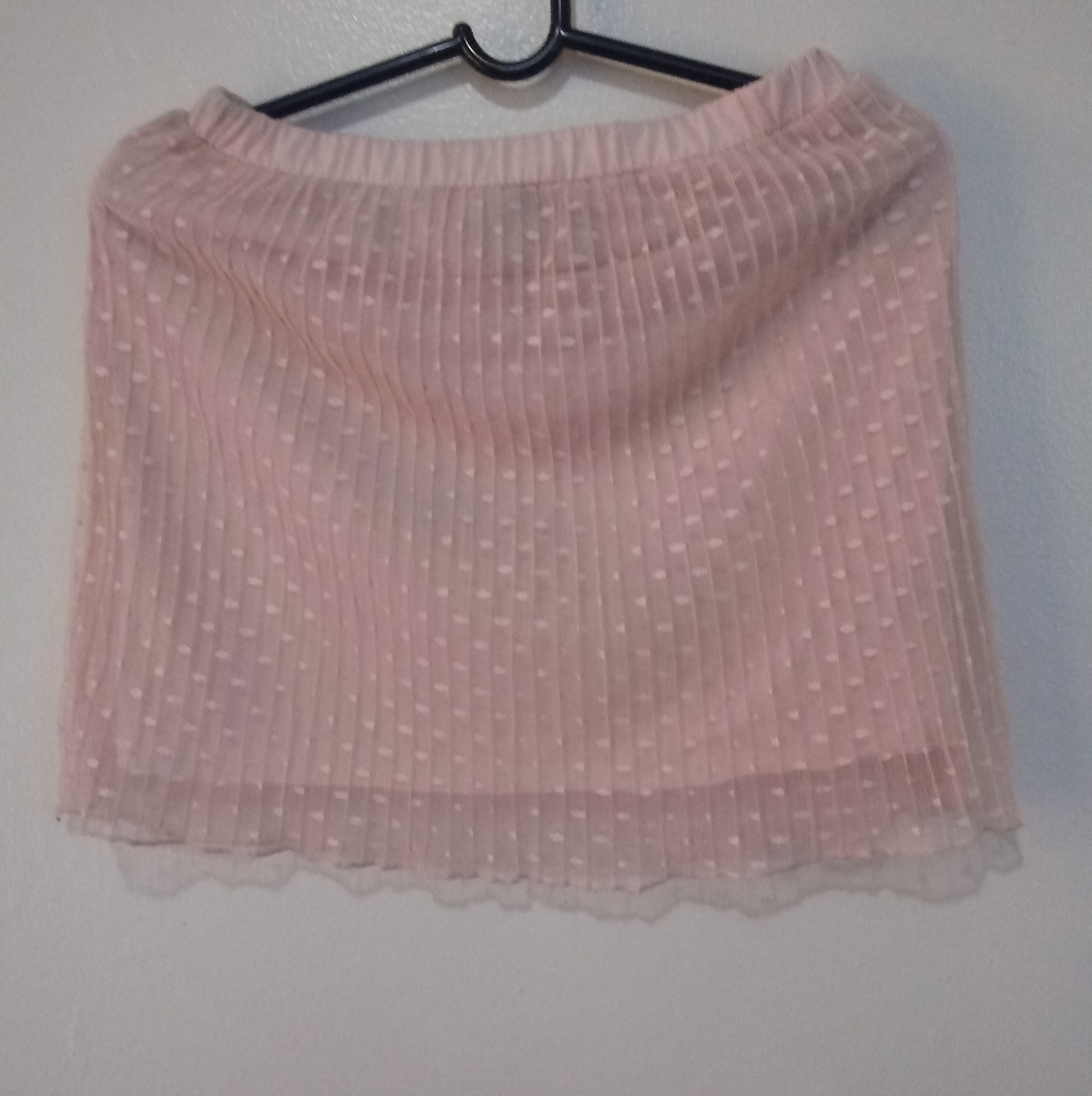 Pink skirt with with heart shaped polka dots
